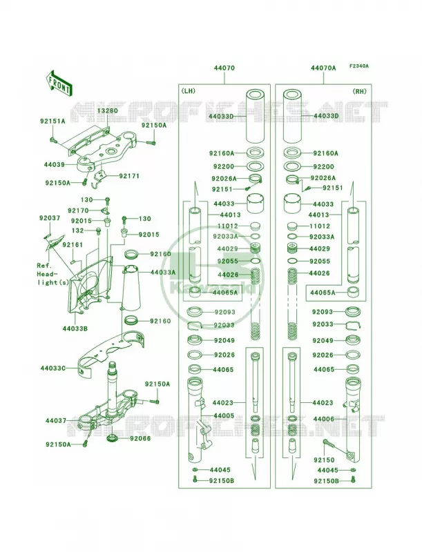 Front ForkN7FN7FAN8FN8FA Kawasaki MOTOS 1500 2008 Vulcan 1500 Classic  VN1500N8F