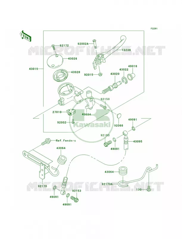 Front Master Cylinder Kawasaki MOTOS 1500 2008 Vulcan 1500 Classic  VN1500N8F
