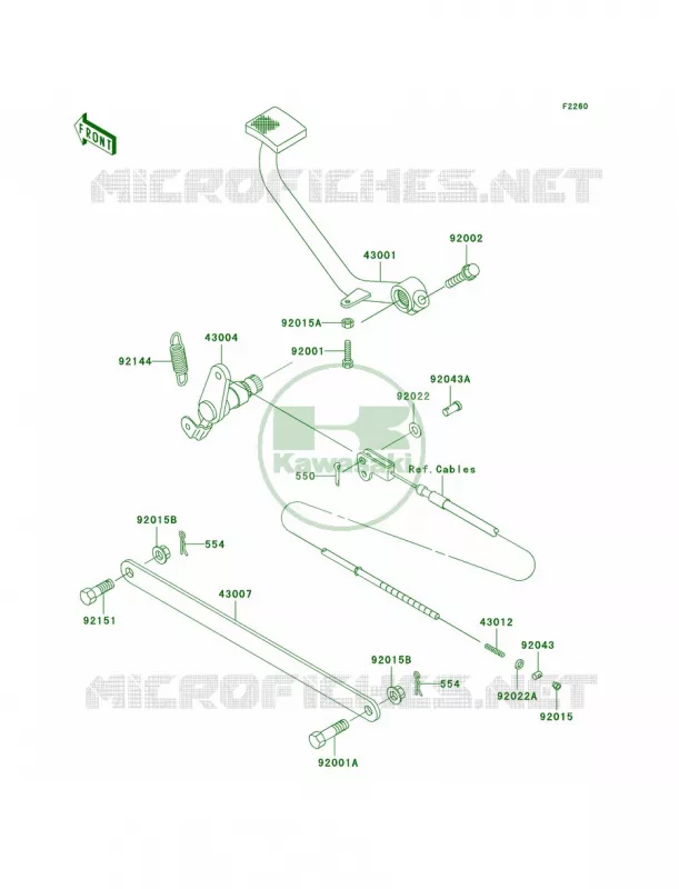 Brake PedalTorque Link Kawasaki MOTOS 500 2008 Vulcan 500 LTD  EN500C8F
