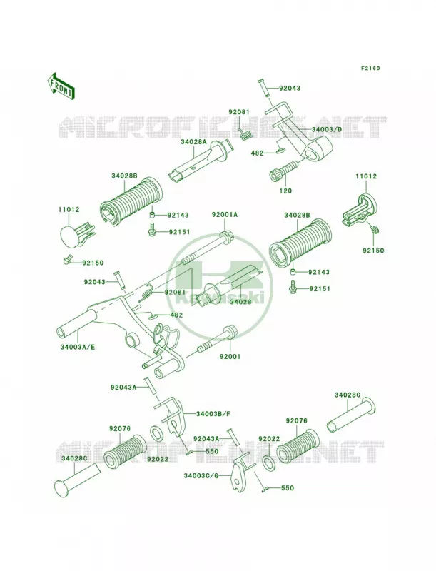 Footrests Kawasaki MOTOS 500 2008 Vulcan 500 LTD  EN500C8F