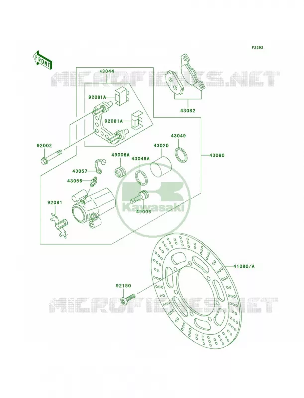 Front Brake Kawasaki MOTOS 500 2008 Vulcan 500 LTD  EN500C8F