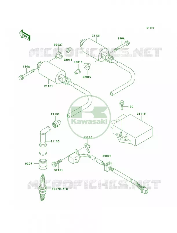 Ignition System Kawasaki MOTOS 500 2008 Vulcan 500 LTD  EN500C8F