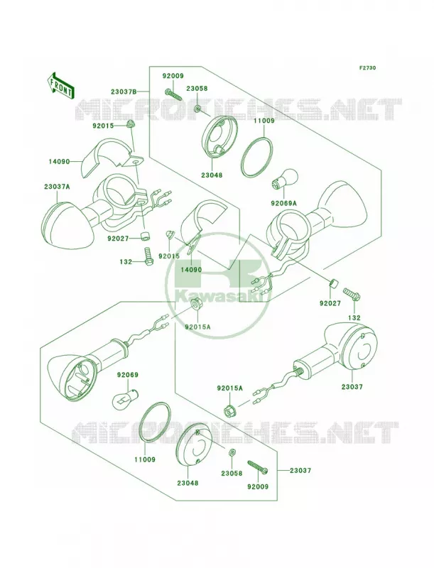 Turn Signals Kawasaki MOTOS 500 2008 Vulcan 500 LTD  EN500C8F
