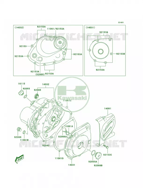 Engine Covers Kawasaki MOTOS 125 2006 KLX125  KLX125A6F