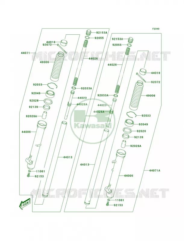 Front Fork Kawasaki MOTOS 125 2006 KLX125  KLX125A6F