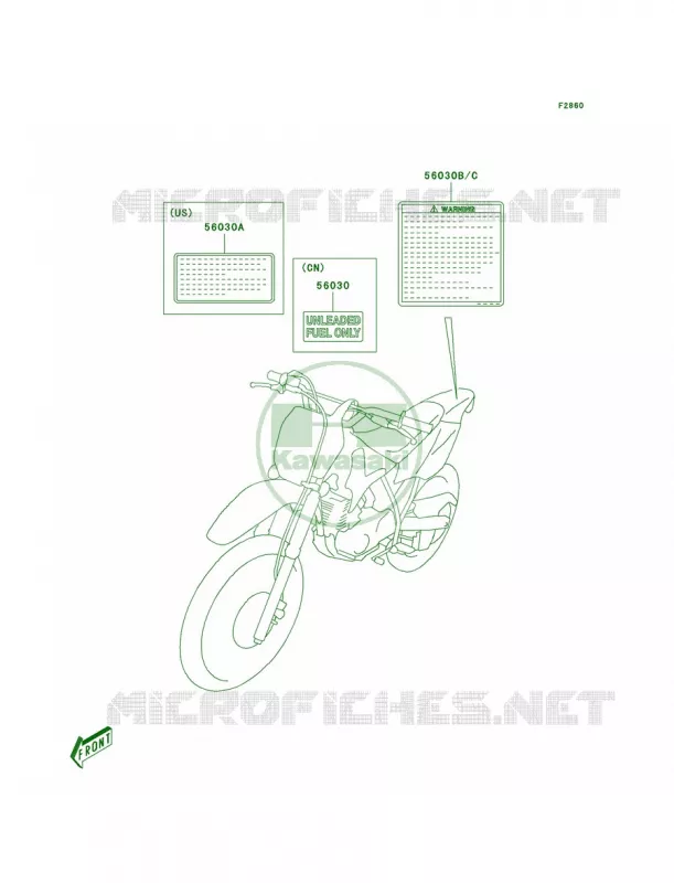 Labels Kawasaki MOTOS 125 2006 KLX125  KLX125A6F
