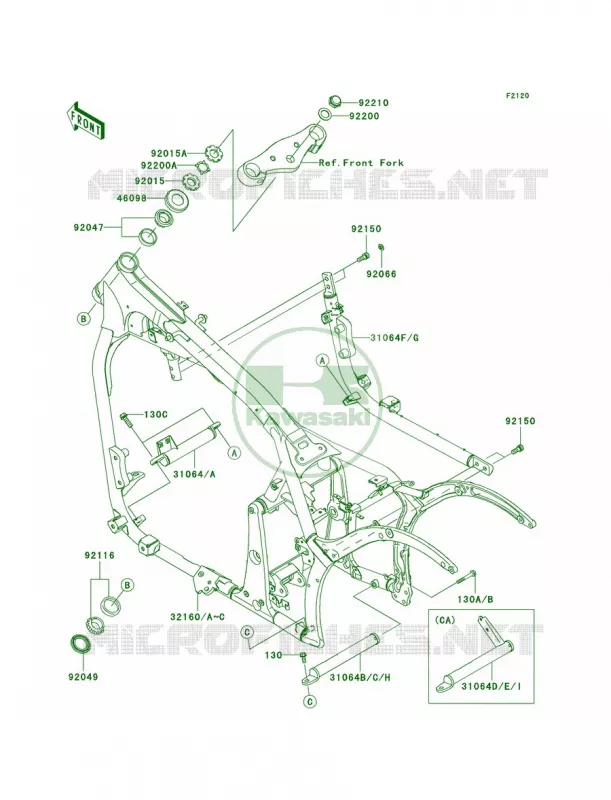 Frame Kawasaki MOTOS 900 2008 Vulcan 900 Classic LT  VN900D8F