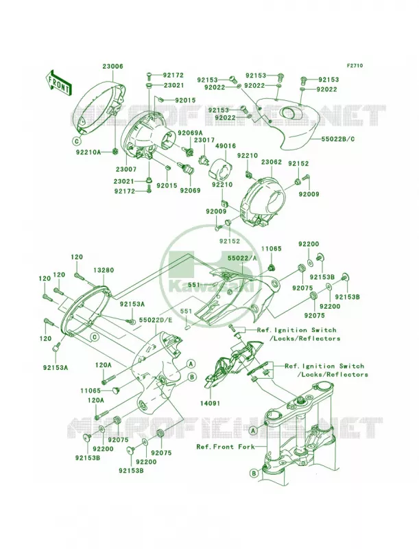 Headlights Kawasaki MOTOS 2000 2008 Vulcan 2000  VN2000G8F