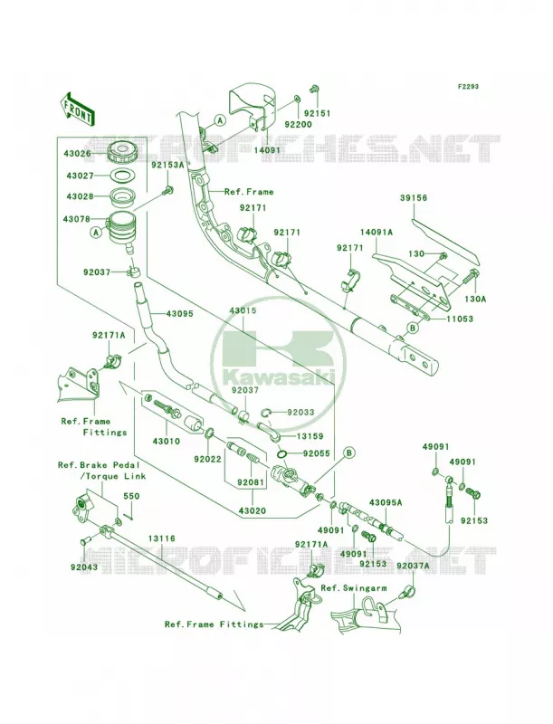 Rear Master Cylinder Kawasaki MOTOS 2000 2008 Vulcan 2000  VN2000G8F