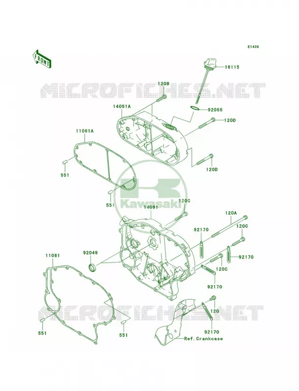 Right Engine Covers Kawasaki MOTOS 2000 2008 Vulcan 2000  VN2000G8F