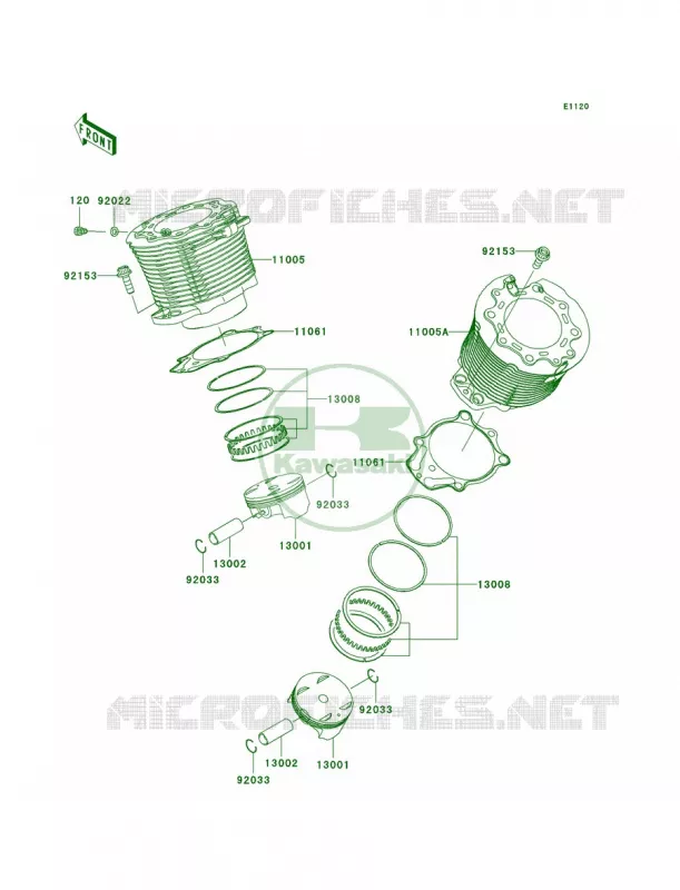 CylinderPistons Kawasaki MOTOS 2000 2008 Vulcan 2000 Classic  VN2000H8F