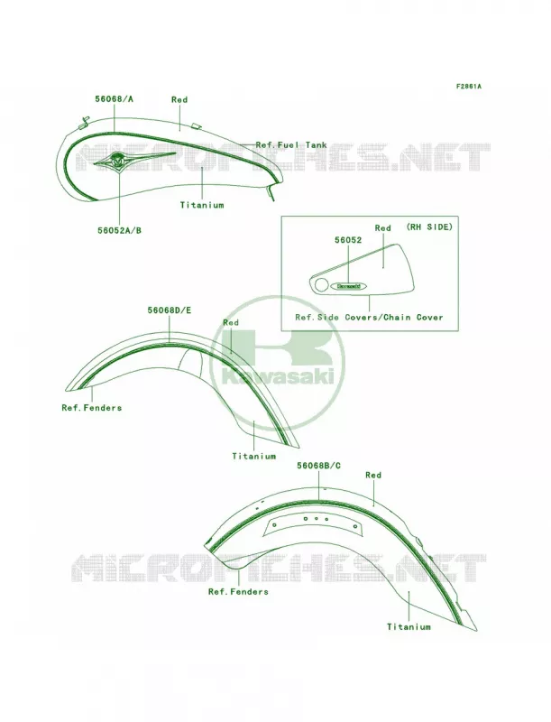 DecalsRedTitaniumH9F Kawasaki MOTOS 2000 2008 Vulcan 2000 Classic  VN2000H8F