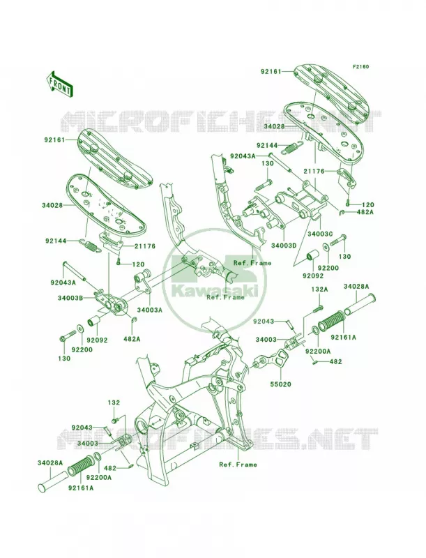 Footrests Kawasaki MOTOS 2000 2008 Vulcan 2000 Classic  VN2000H8F