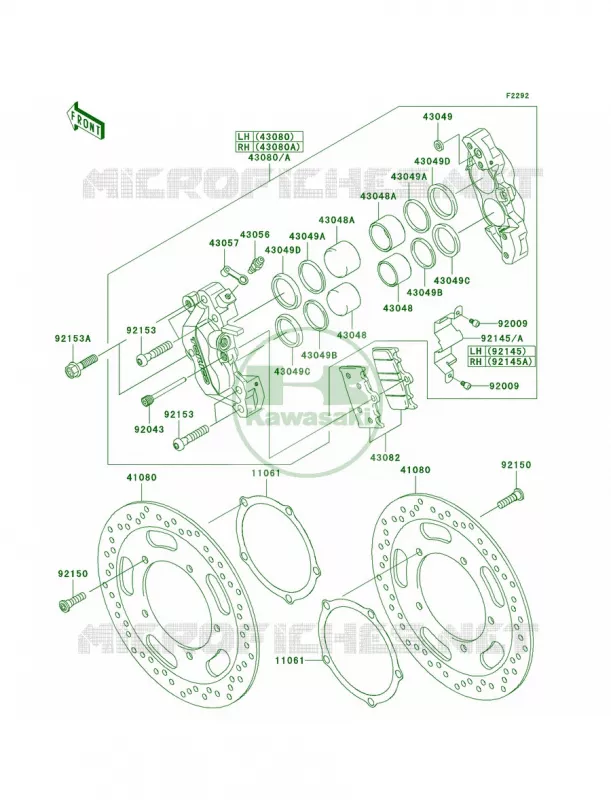 Front Brake Kawasaki MOTOS 2000 2008 Vulcan 2000 Classic  VN2000H8F