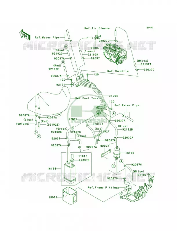 Fuel Evaporative SystemCA Kawasaki MOTOS 2000 2008 Vulcan 2000 Classic  VN2000H8F
