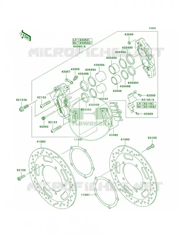 Front Brake Kawasaki MOTOS 2000 2008 Vulcan 2000 Classic LT  VN2000J8F