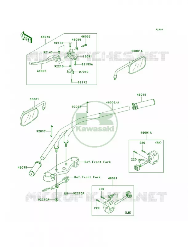 Handlebar Kawasaki MOTOS 900 2008 Vulcan 900 Custom  VN900C8F