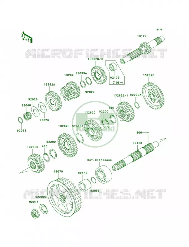 Transmission Kawasaki MOTOS 900 2008 Vulcan 900 Custom  VN900C8F