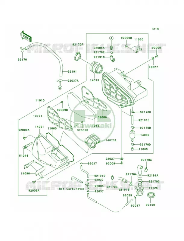 Air CleanerUS Kawasaki MOTOS 125 2007 Eliminator 125  BN125A7F