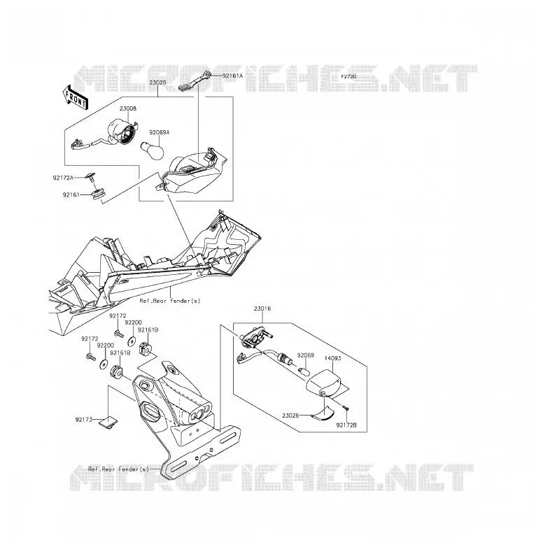 FEUX ARRI&Egrave;RE(S) Kawasaki MOTOS 250 2015 Z250SL ABS  BR250FFS