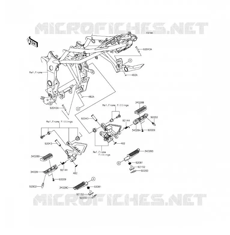 REPOSE PIED Kawasaki MOTOS 250 2015 Z250SL ABS  BR250FFS