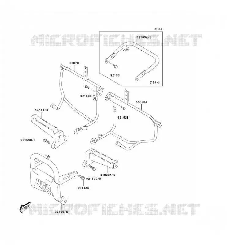 REPOSE PIED Kawasaki QUAD 400 2005 KFX400  KSF400-A3