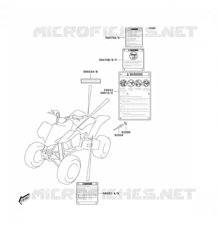 LABEL Kawasaki QUAD 400 2005 KFX400  KSF400-A3