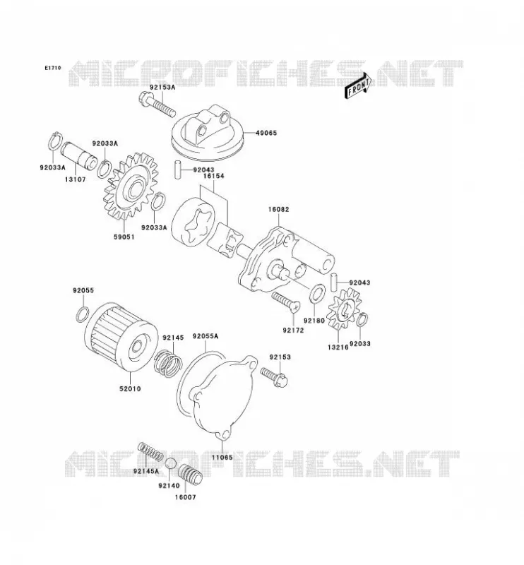 POMPE A HUILE Kawasaki QUAD 400 2005 KFX400  KSF400-A3