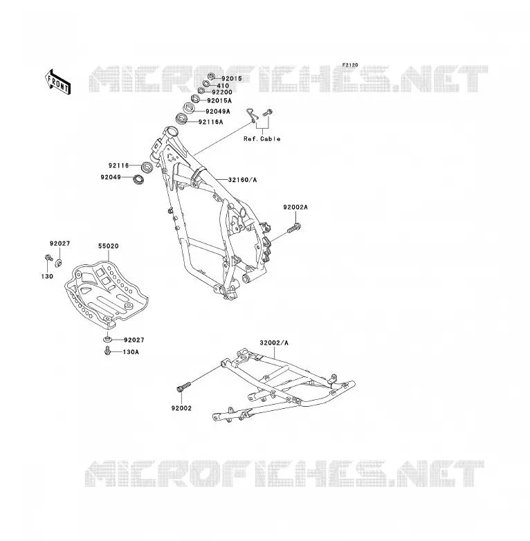 CH&Acirc;SSIS Kawasaki MOTOS 650 2002 KLR650  KL650-A16