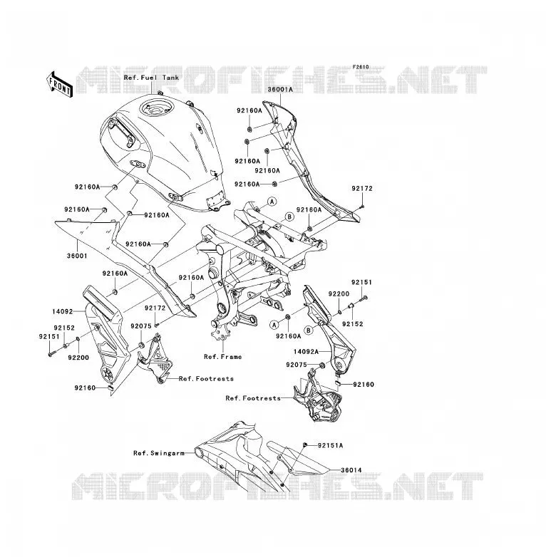 CACHE LAT&Eacute;RAL/GARDE CHAINE Kawasaki MOTOS 650 2012 VERSYS 650 ABS  KLE650DCFW