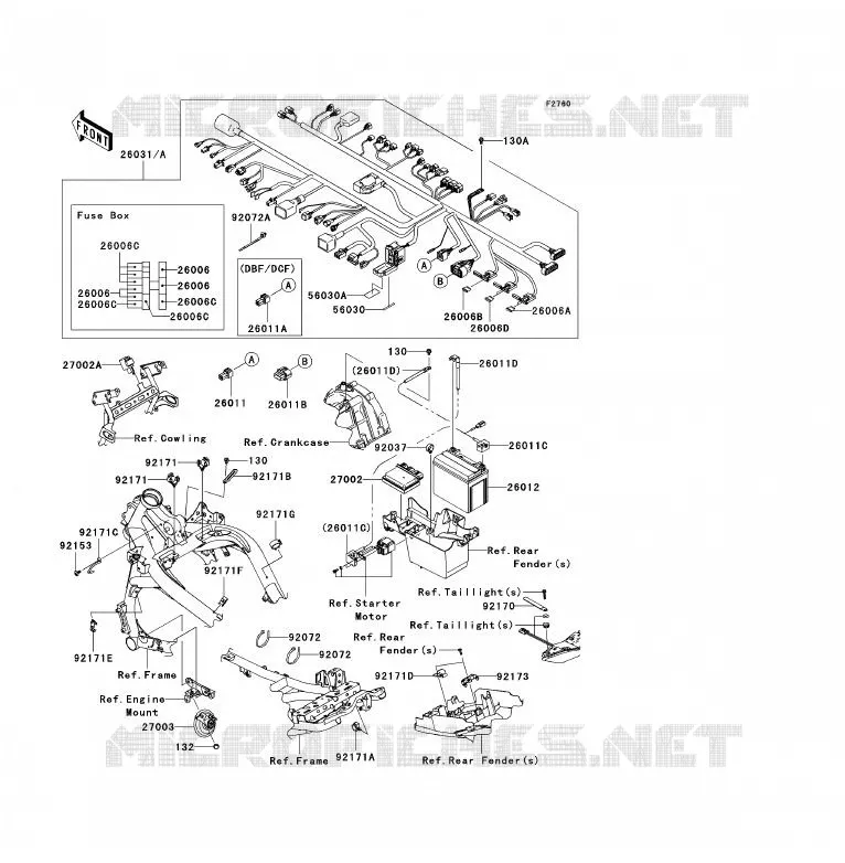 CHASSIS EQUIPMENT ELECTRIQUE Kawasaki MOTOS 650 2012 VERSYS 650 ABS  KLE650DCFW