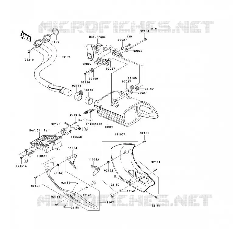 &Eacute;CHAPPEMENT Kawasaki MOTOS 650 2012 VERSYS 650 ABS  KLE650DCFW