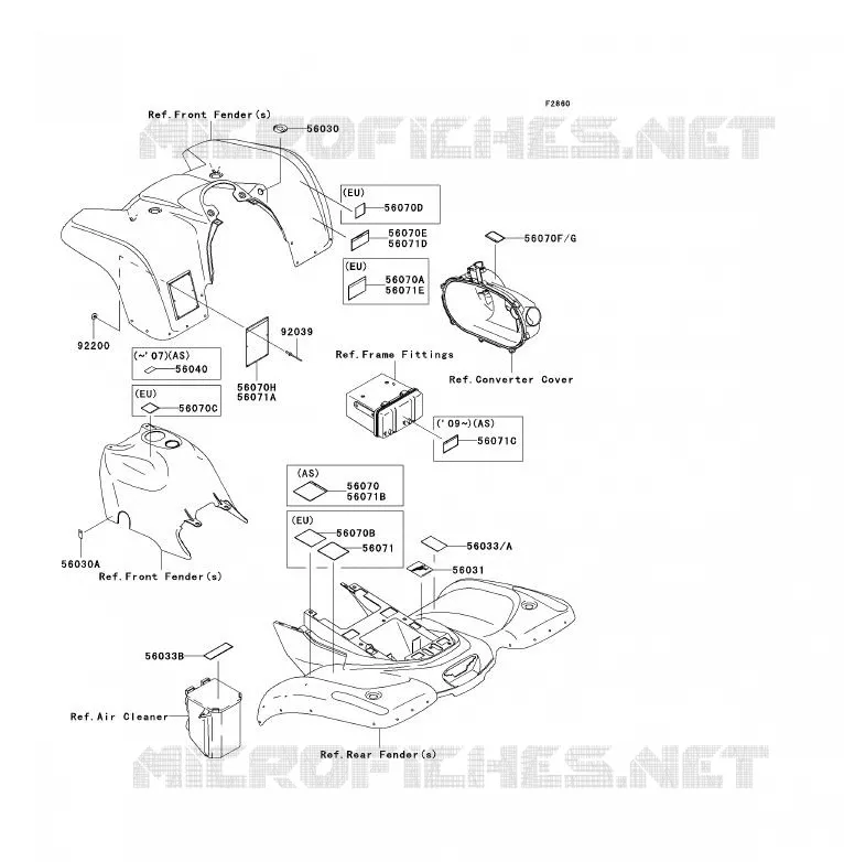 LABEL Kawasaki QUAD 360 2009 KVF360  KVF360B9F