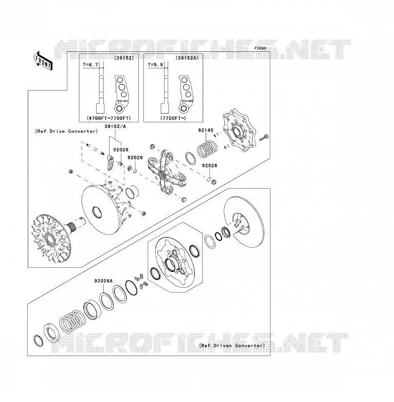 PIECE EN OPTION(CONVERTISSEUR) Kawasaki QUAD 360 2009 KVF360  KVF360B9F