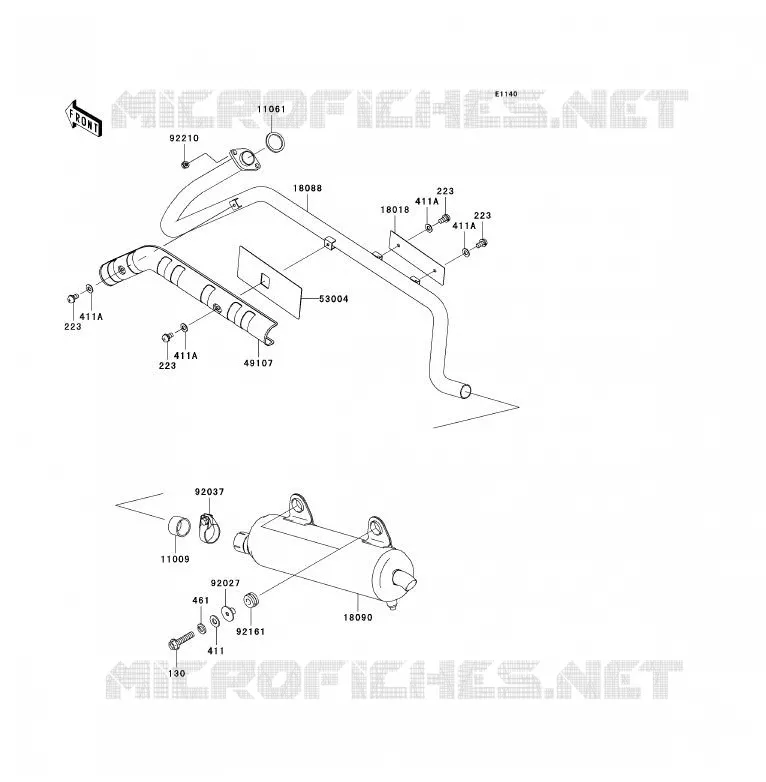 &Eacute;CHAPPEMENT Kawasaki QUAD 360 2009 KVF360  KVF360B9F