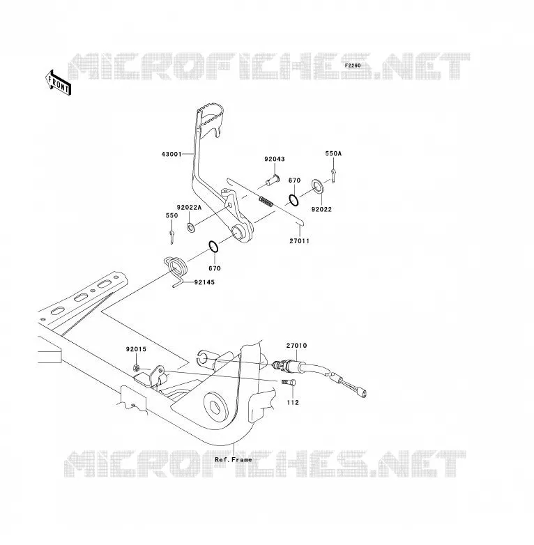 PEDALE DE FREIN Kawasaki QUAD 360 2009 KVF360  KVF360B9F