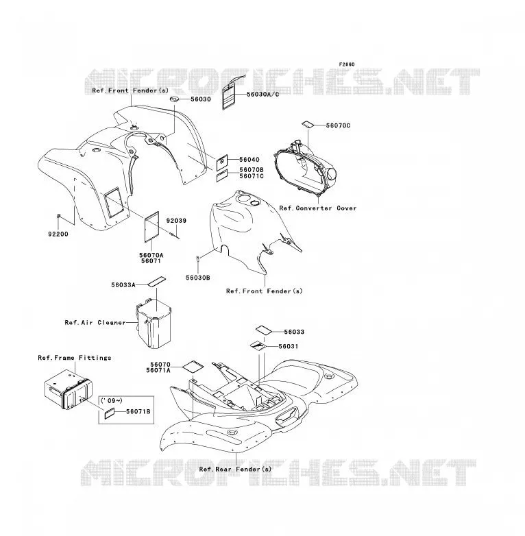LABEL Kawasaki QUAD 360 2009 KVF360  KVF360B9F
