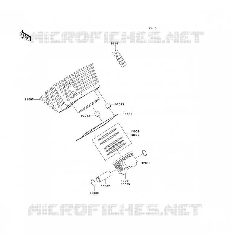 CYLINDRE/PISTON Kawasaki QUAD 360 2009 KVF360  KVF360B9F
