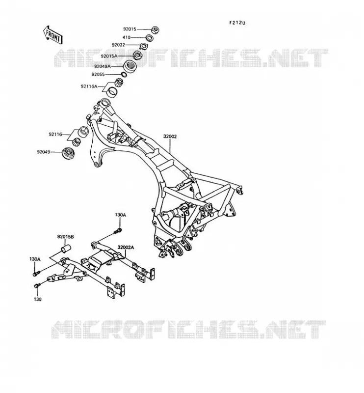 CH&Acirc;SSIS Kawasaki MOTOS 1000 1993 1000GTR  ZG1000-A8