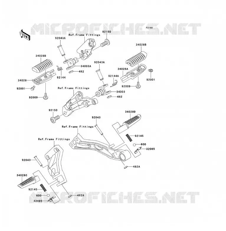 REPOSE PIED Kawasaki MOTOS 1200 2001 ZRX1200  ZR1200-C1P