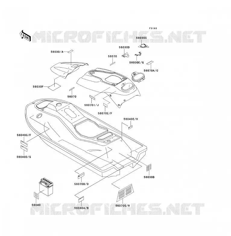 LABEL Kawasaki JET SKI 1100 2000 JET SKI 1100 ZXI  JH1100-A5