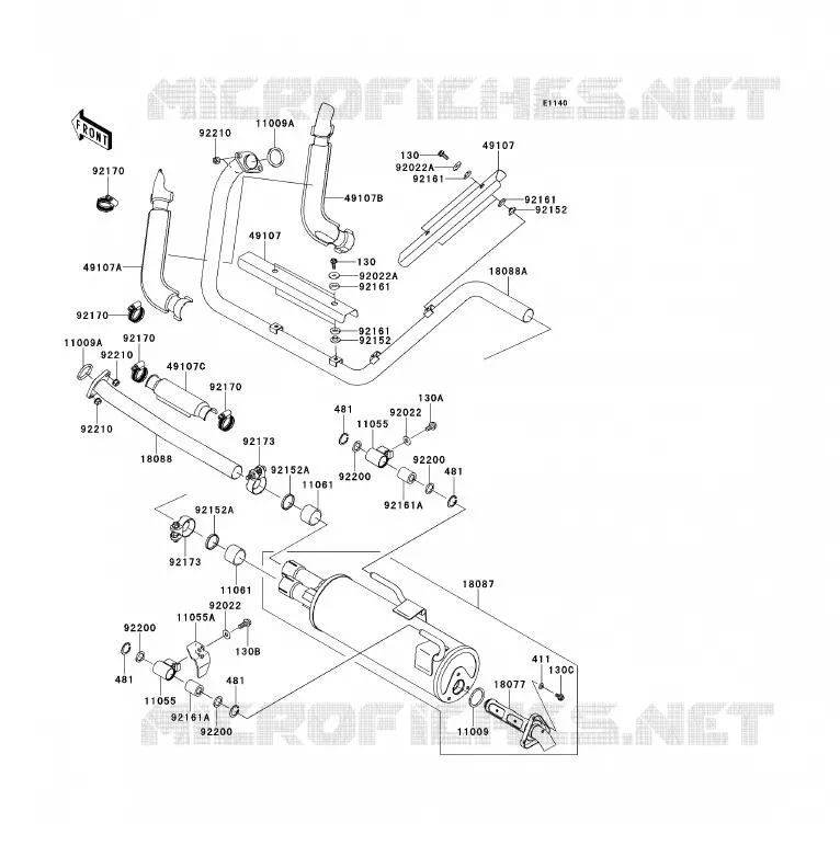 &Eacute;CHAPPEMENT Kawasaki SSV 750 2012 TERYX 750 FI 4X4 LE  KRF750VCS
