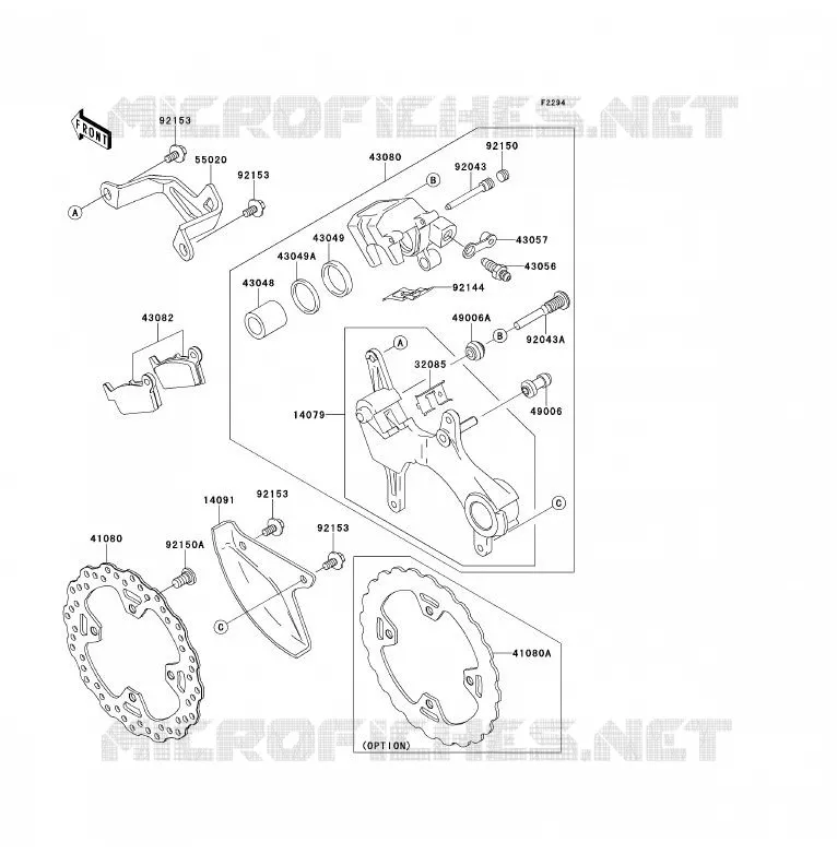 FREIN ARRIERE Kawasaki TOUT-TERRAIN 450 2009 KX450F  KX450E9FA