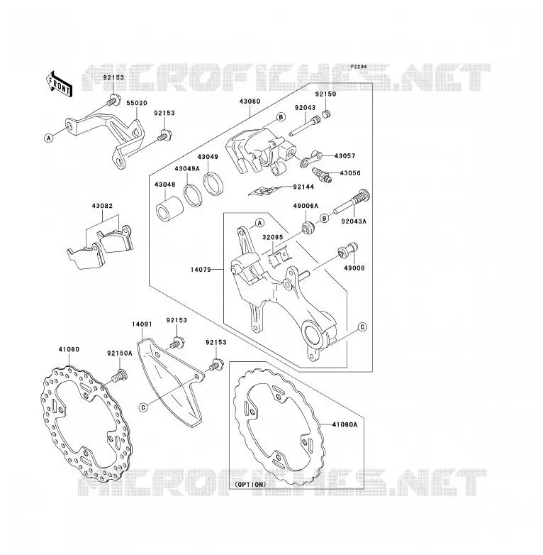 FREIN ARRIERE Kawasaki TOUT-TERRAIN 450 2009 KX450F  KX450E9FA