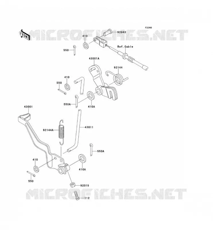 PEDALE DE FREIN Kawasaki QUAD 220 1999 KLF220  KLF220-A12