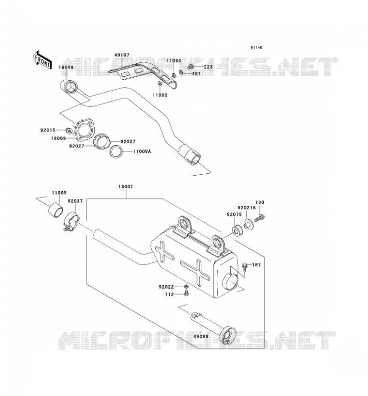 &Eacute;CHAPPEMENT Kawasaki QUAD 220 2000 KLF220  KLF220-A13