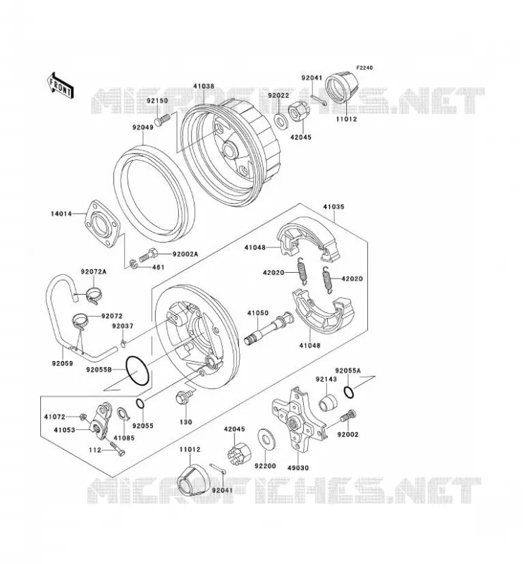 MOYEU ARRIERE Kawasaki QUAD 220 2000 KLF220  KLF220-A13