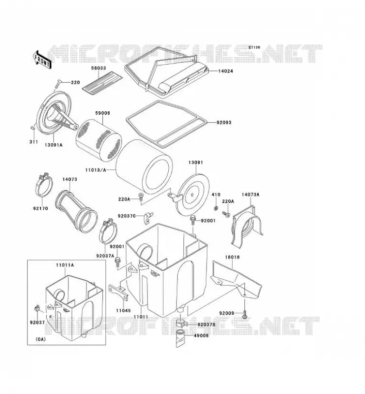 FILTRE A AIR Kawasaki QUAD 220 2000 KLF220  KLF220-A13