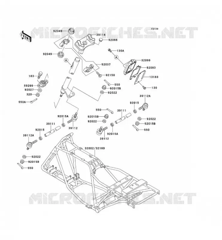 CH&Acirc;SSIS Kawasaki QUAD 220 2001 KLF220  KLF220-A14