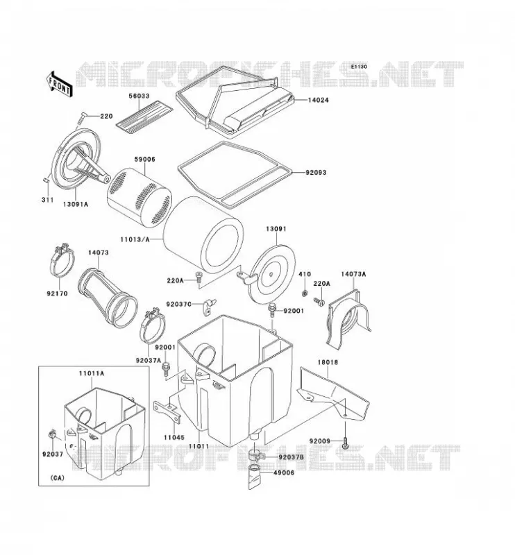 FILTRE A AIR Kawasaki QUAD 220 2001 KLF220  KLF220-A14